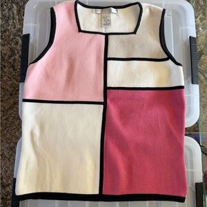NWOT Geoffrey Beene sleeveless color block size S cotton top.